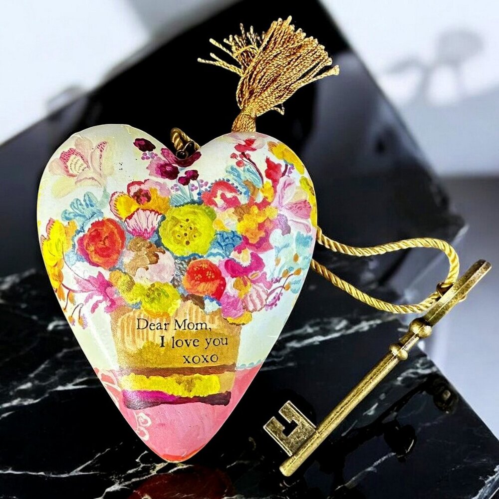 Art Hearts Demdaco “ Dear Mom I Love You” Heart With Key By Kimberly Hodges